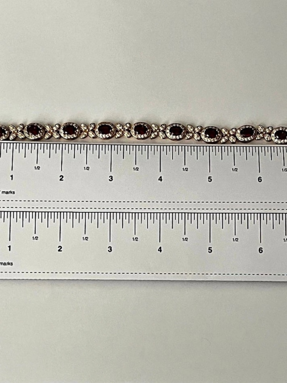 Gold-Tone Garnet Stone Bracelet Like New